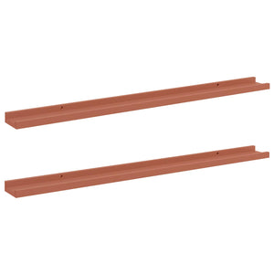 Scaffale da parete 2 pcs Rosso 100 x 9 x 3 cm Legno multistrato 42020004