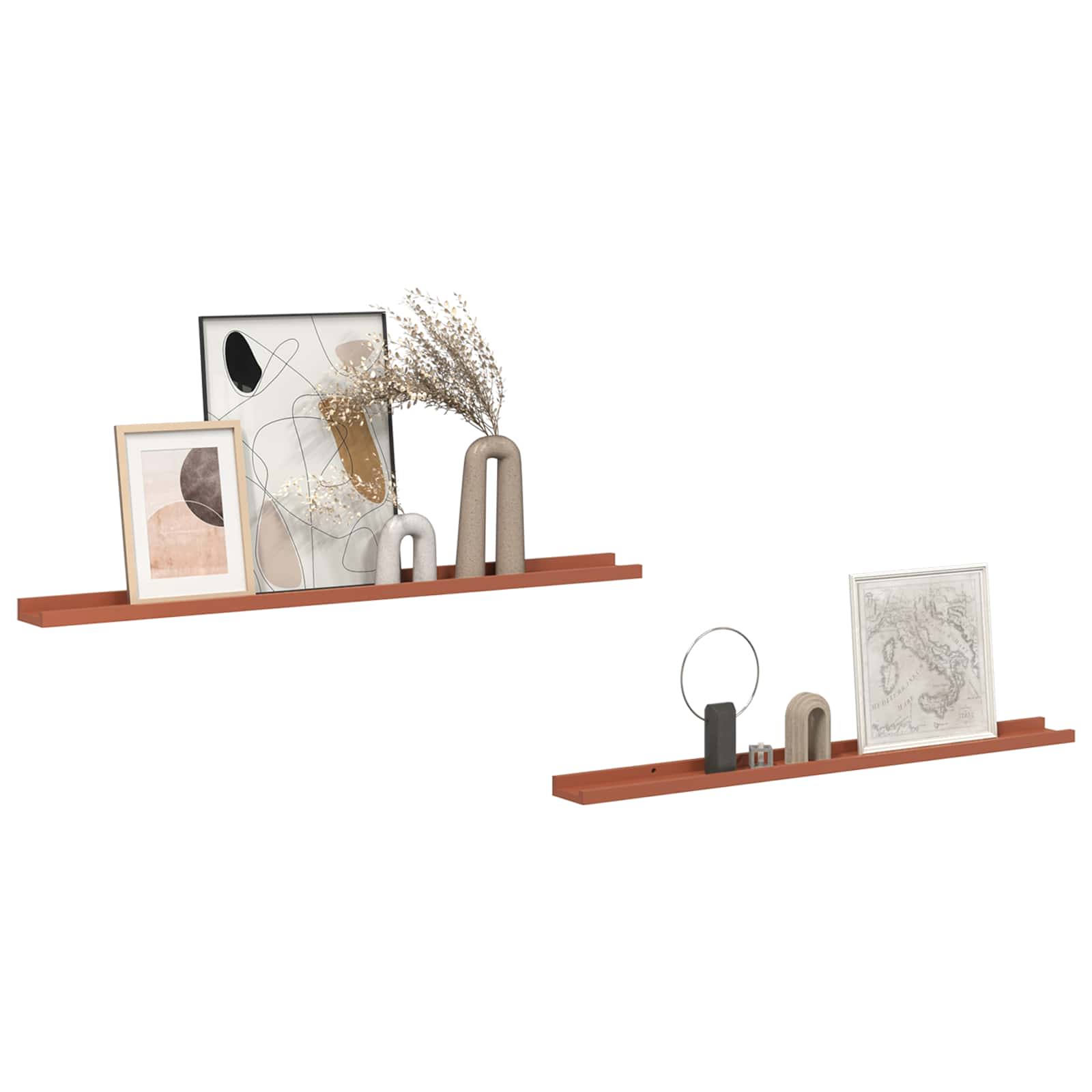 Scaffale da parete 2 pcs Rosso 100 x 9 x 3 cm Legno multistrato 42020004