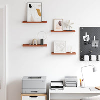 Scaffale da parete 4 pcs Rosso 40 x 9 x 3 cm Legno multistrato 42020006