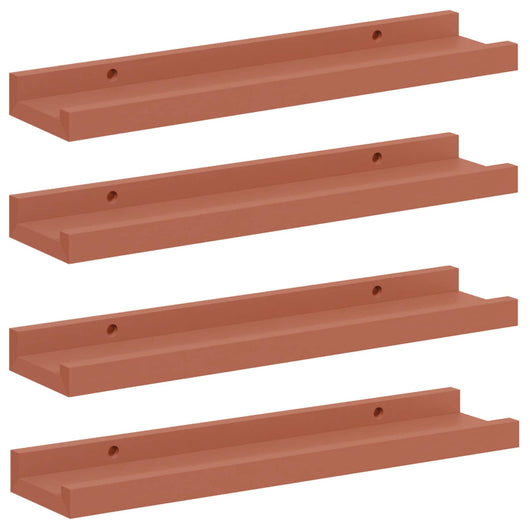 Scaffale da parete 4 pcs Rosso 40 x 9 x 3 cm Legno multistrato 42020006