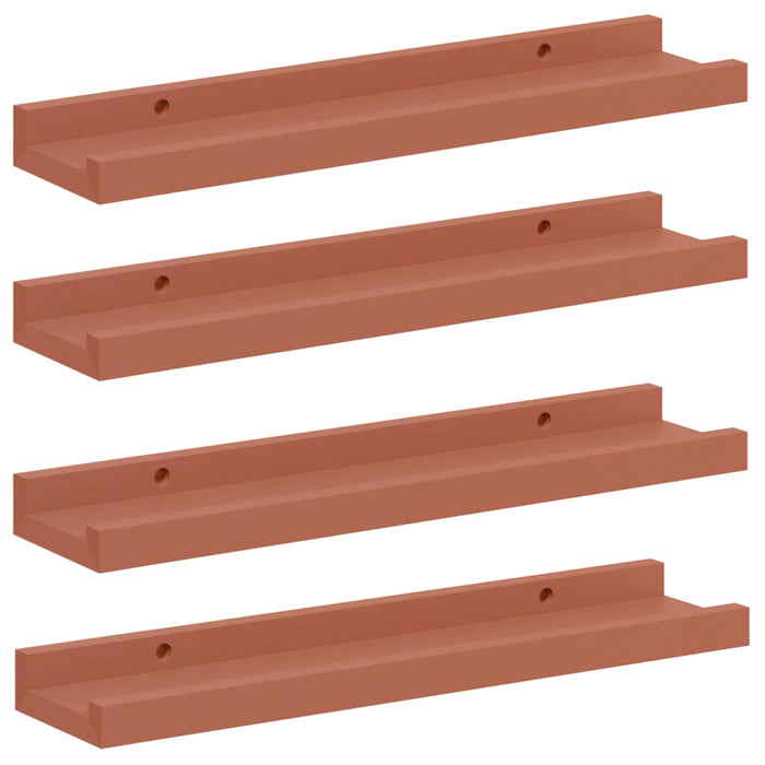 Scaffale da parete 4 pcs Rosso 40 x 9 x 3 cm Legno multistrato 42020006