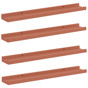 Scaffale da parete 4 pcs Rosso 60 x 9 x 3 cm Legno multistrato 42020007