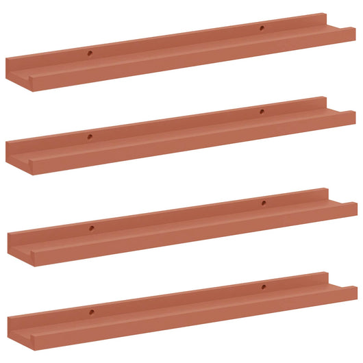 Scaffale da parete 4 pcs Rosso 60 x 9 x 3 cm Legno multistrato 42020007