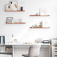 Scaffale da parete 4 pcs Rosso 80 x 9 x 3 cm Legno multistrato 42020008