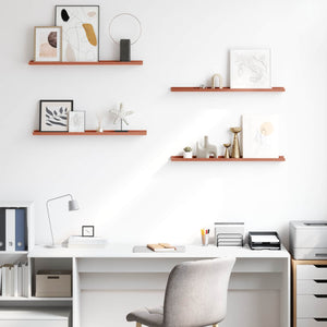 Scaffale da parete 4 pcs Rosso 80 x 9 x 3 cm Legno multistrato 42020008
