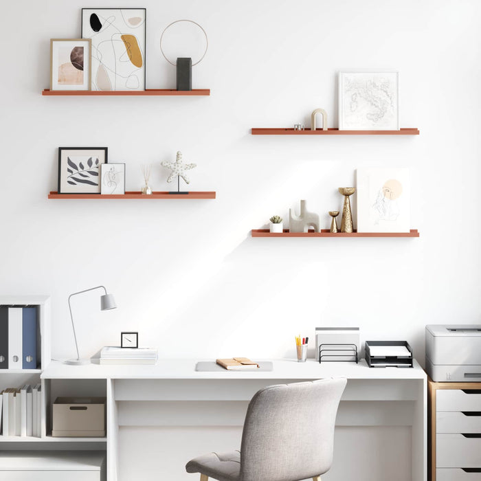 Scaffale da parete 4 pcs Rosso 80 x 9 x 3 cm Legno multistrato 42020008