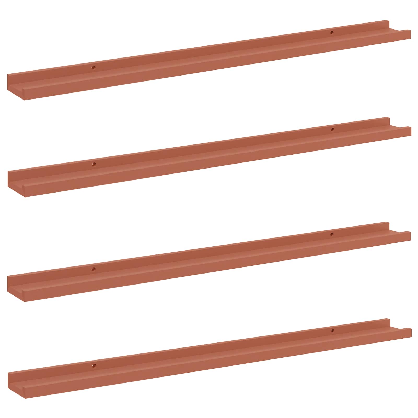 Scaffale da parete 4 pcs Rosso 100 x 9 x 3 cm Legno multistrato 42020009