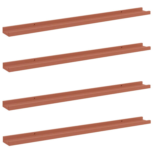 Scaffale da parete 4 pcs Rosso 100 x 9 x 3 cm Legno multistrato 42020009