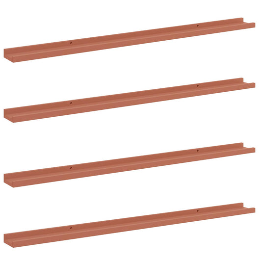 Scaffale da parete 4 pcs Rosso 115 x 9 x 3 cm Legno multistrato 42020010