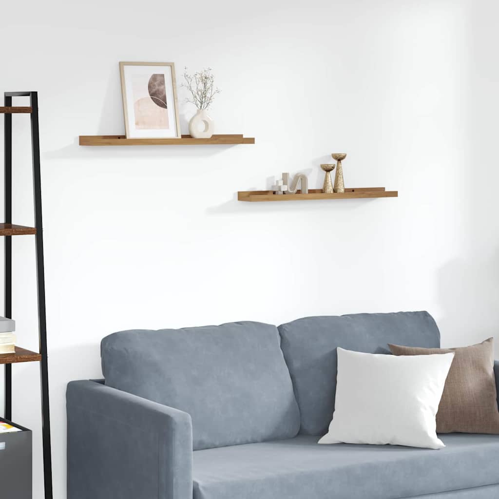Scaffale da parete con lo scaffale 2 pcs Marrone 60 x 9 x 3 cm 42020012