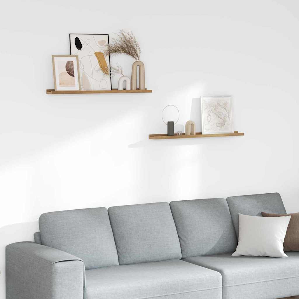 Scaffale da parete con lo scaffale 2 pcs Marrone 80 x 9 x 3 cm 42020013