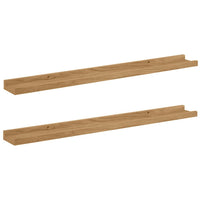 Scaffale da parete con lo scaffale 2 pcs Marrone 80 x 9 x 3 cm 42020013
