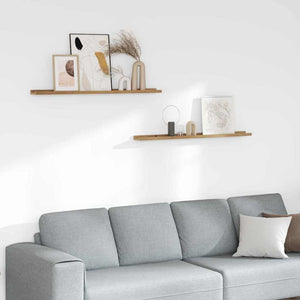 Scaffale da parete con lo scaffale 2 pcs Marrone 100 x 9 x 3 cm 42020014