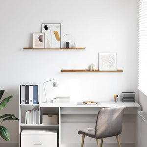 Scaffale da parete con lo scaffale 2 pcs Marrone 100 x 9 x 3 cm 42020014