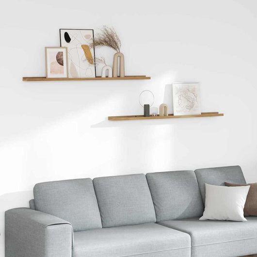 Scaffale da parete con lo scaffale 2 pcs Marrone 115 x 9 x 3 cm 42020015