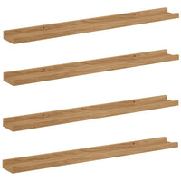 Scaffale da parete con lo scaffale 4 pcs Marrone 80 x 9 x 3 cm 42020018