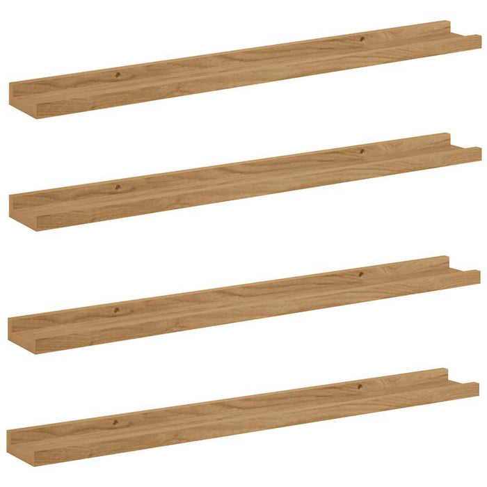 Scaffale da parete con lo scaffale 4 pcs Marrone 80 x 9 x 3 cm 42020018