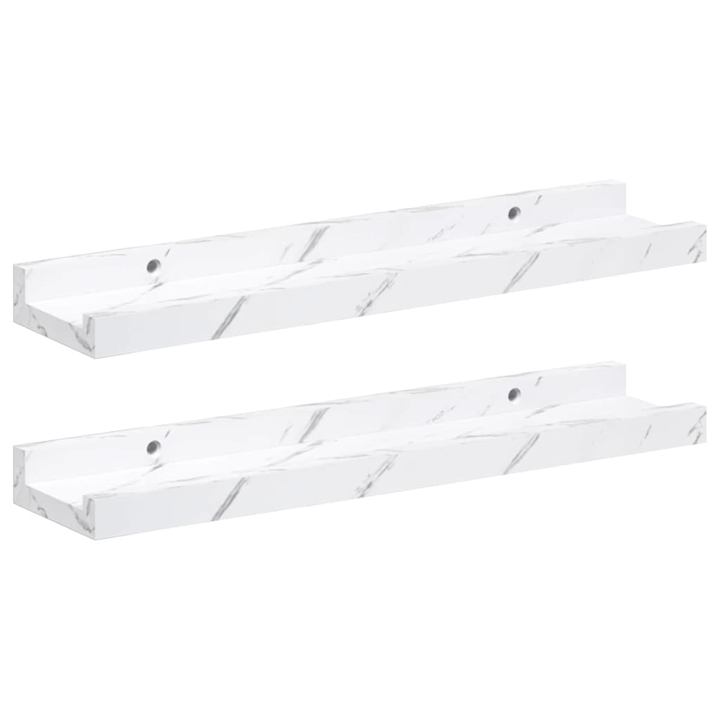 Scaffale da parete 2 pcs Marmo Bianco 40 x 9 x 3 cm 42020021