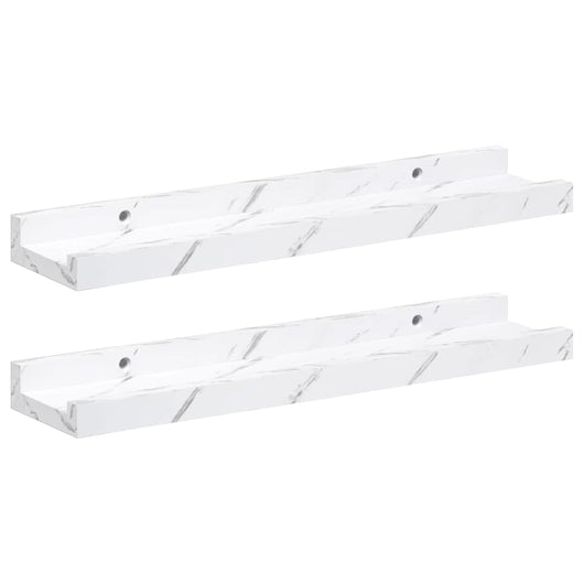 Scaffale da parete 2 pcs Marmo Bianco 40 x 9 x 3 cm 42020021