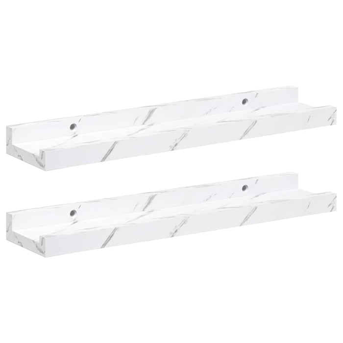 Scaffale da parete 2 pcs Marmo Bianco 40 x 9 x 3 cm 42020021