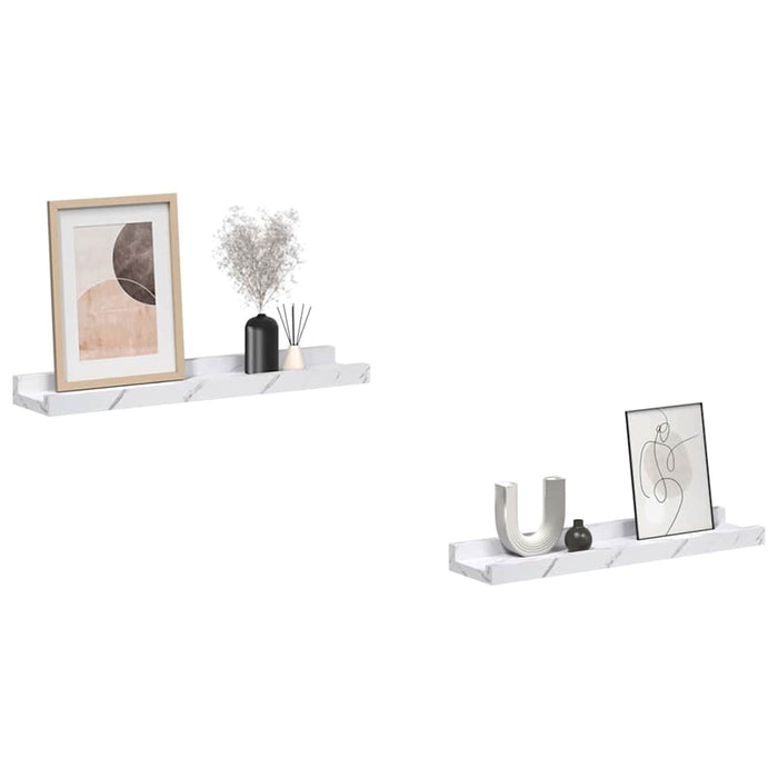 Scaffale da parete 2 pcs Marmo Bianco 40 x 9 x 3 cm 42020021