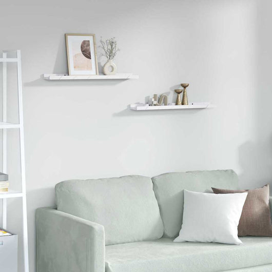 Scaffale da parete 2 pcs Marmo Bianco 60 x 9 x 3 cm 42020022