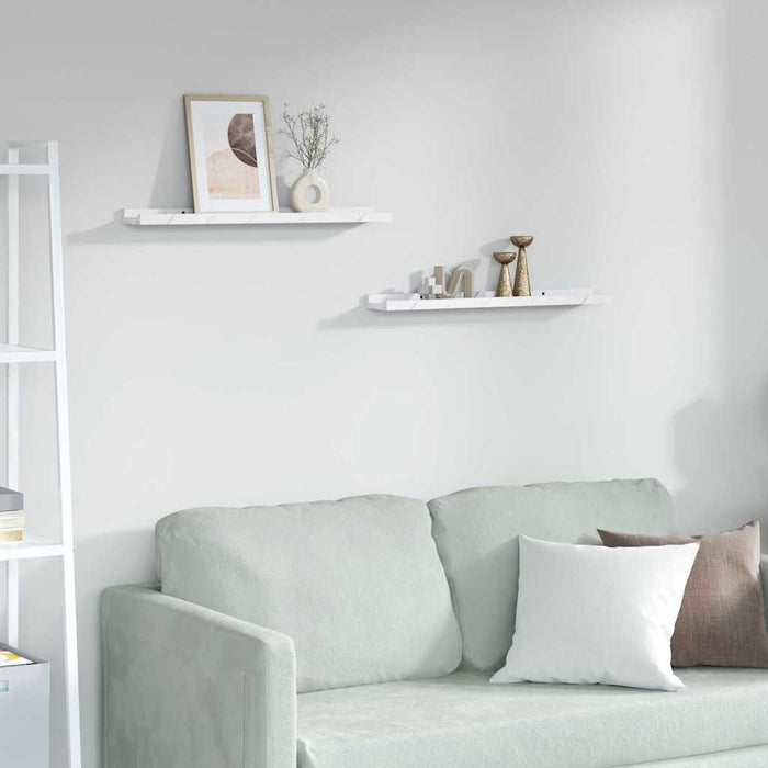 Scaffale da parete 2 pcs Marmo Bianco 60 x 9 x 3 cm 42020022