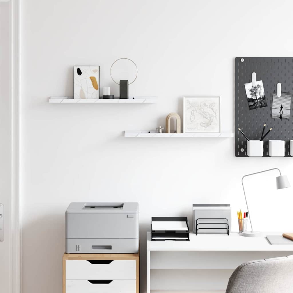 Scaffale da parete 2 pcs Marmo Bianco 60 x 9 x 3 cm 42020022