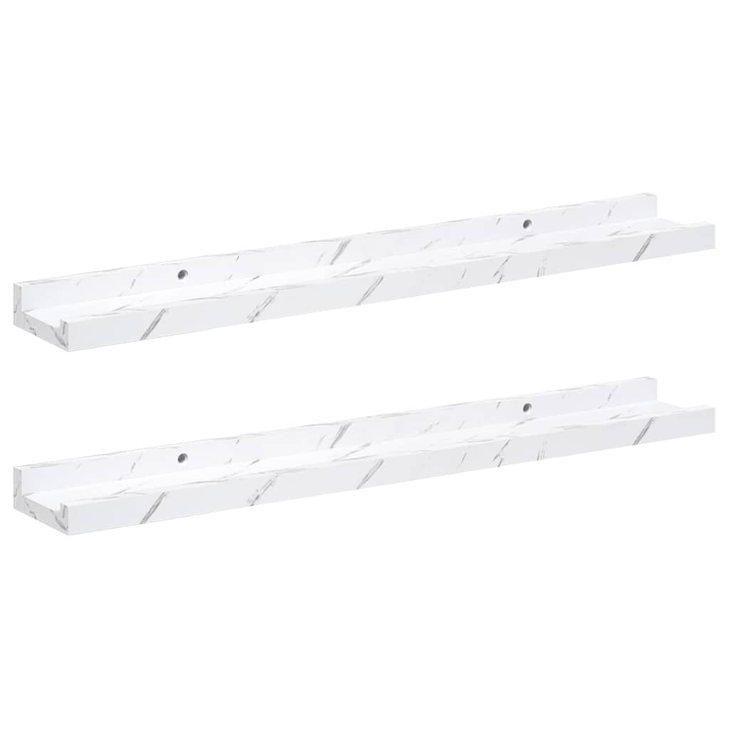 Scaffale da parete 2 pcs Marmo Bianco 60 x 9 x 3 cm 42020022