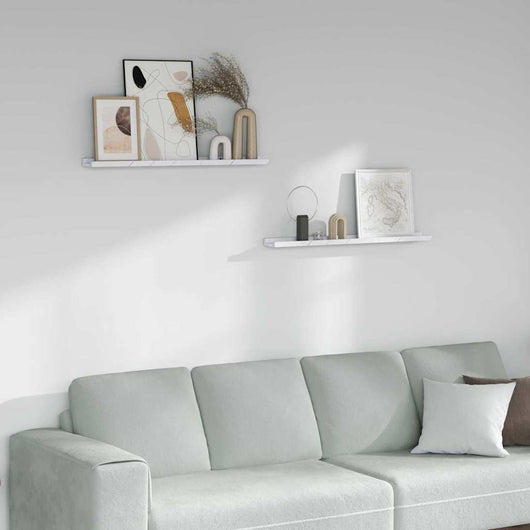 Scaffale da parete 2 pcs Marmo Bianco 80 x 9 x 3 cm 42020023
