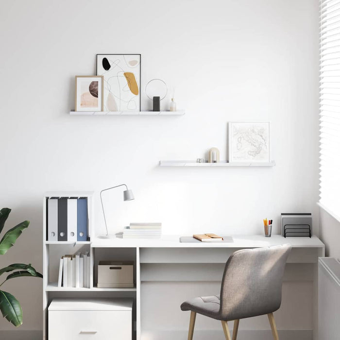 Scaffale da parete 2 pcs Marmo Bianco 80 x 9 x 3 cm 42020023