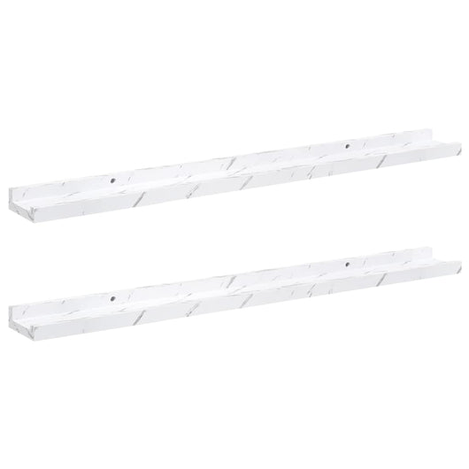 Scaffale da parete 2 pcs Marmo Bianco 80 x 9 x 3 cm 42020023