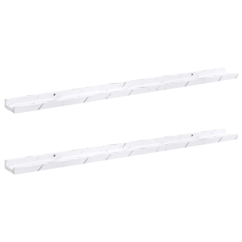Scaffale da parete 2 pcs Marmo Bianco 100 x 9 x 3 cm 42020024
