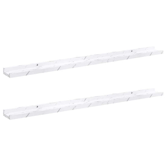 Scaffale da parete 2 pcs Marmo Bianco 100 x 9 x 3 cm 42020024