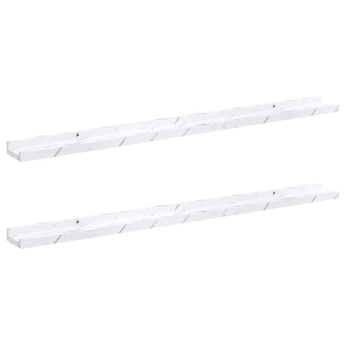 Scaffale da parete 2 pcs Marmo Bianco 100 x 9 x 3 cm 42020024