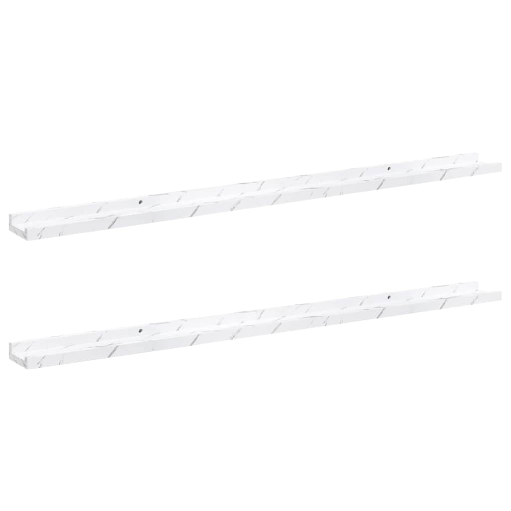 Scaffale da parete 2 pcs Marmo Bianco 115 x 9 x 3 cm 42020025