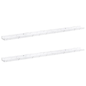 Scaffale da parete 2 pcs Marmo Bianco 115 x 9 x 3 cm 42020025