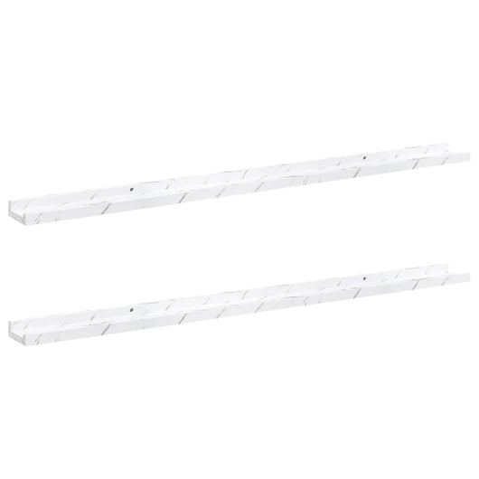 Scaffale da parete 2 pcs Marmo Bianco 115 x 9 x 3 cm 42020025