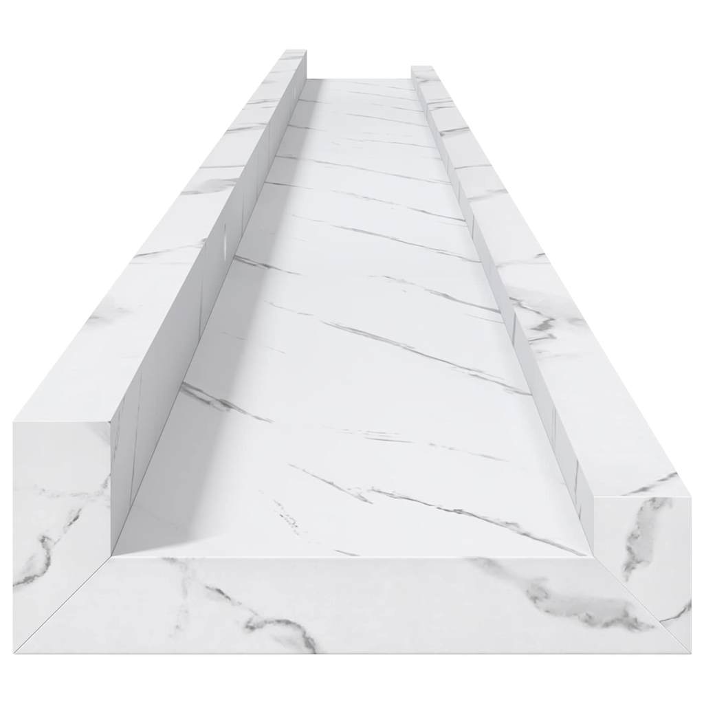 Scaffale da parete 2 pcs Marmo Bianco 115 x 9 x 3 cm 42020025