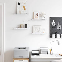 Scaffale da parete 4 pcs Marmo Bianco 40 x 9 x 3 cm 42020026