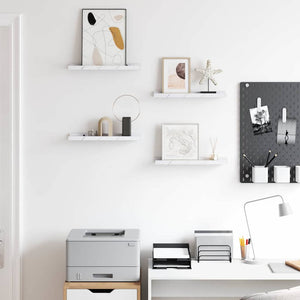 Scaffale da parete 4 pcs Marmo Bianco 40 x 9 x 3 cm 42020026