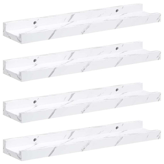 Scaffale da parete 4 pcs Marmo Bianco 40 x 9 x 3 cm 42020026