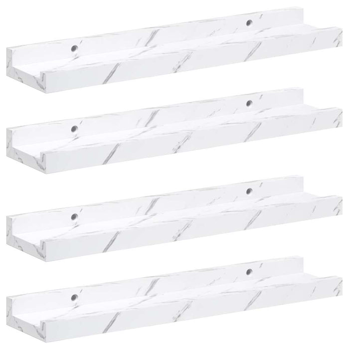 Scaffale da parete 4 pcs Marmo Bianco 40 x 9 x 3 cm 42020026
