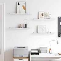 Scaffale da parete 4 pcs Marmo Bianco 60 x 9 x 3 cm 42020027