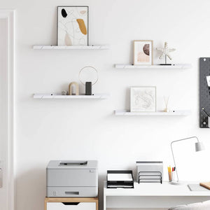 Scaffale da parete 4 pcs Marmo Bianco 60 x 9 x 3 cm 42020027