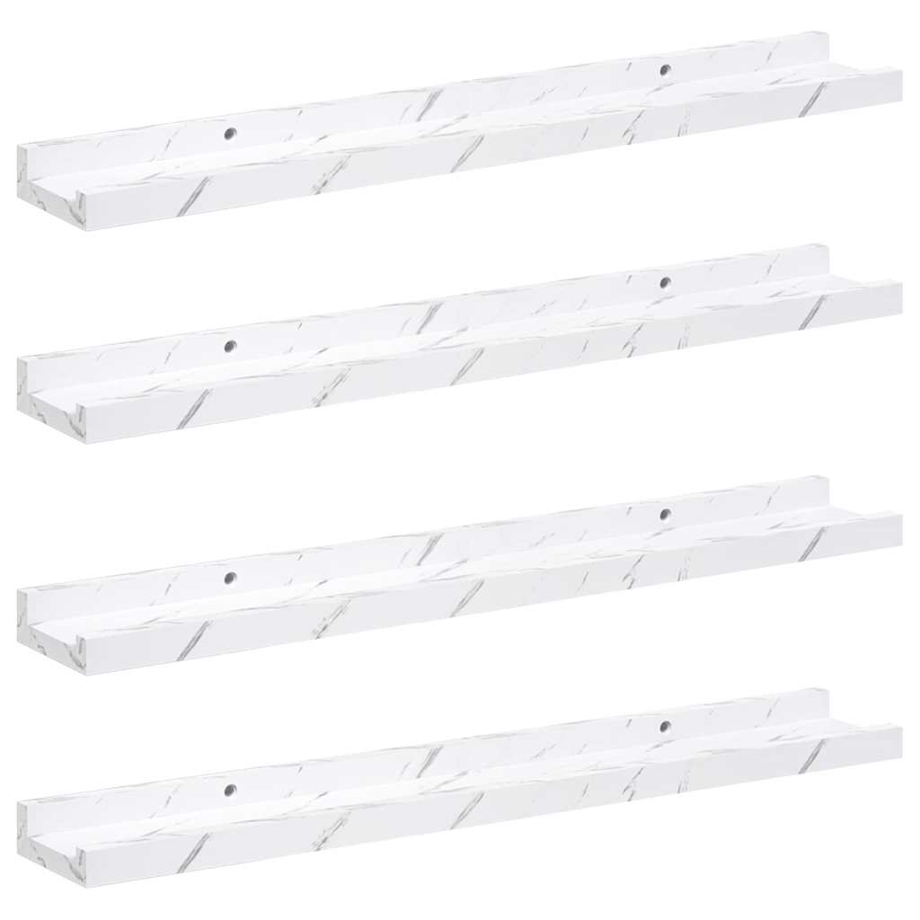 Scaffale da parete 4 pcs Marmo Bianco 60 x 9 x 3 cm 42020027