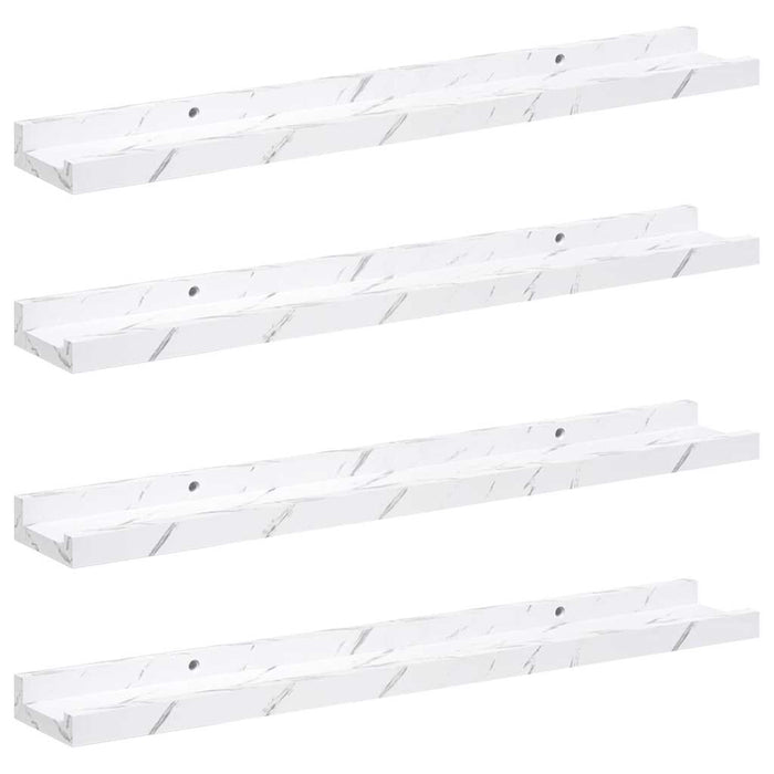 Scaffale da parete 4 pcs Marmo Bianco 60 x 9 x 3 cm 42020027