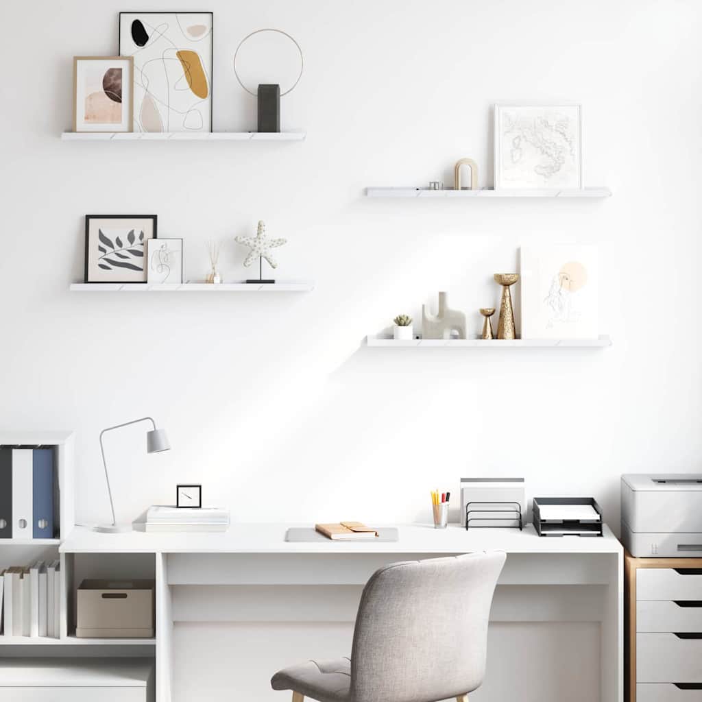 Scaffale da parete 4 pcs Marmo Bianco 80 x 9 x 3 cm 42020028