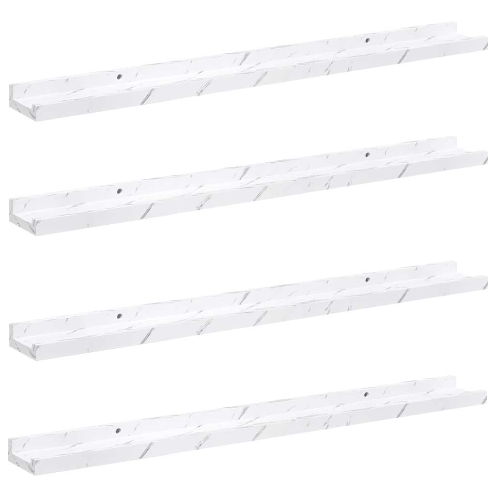 Scaffale da parete 4 pcs Marmo Bianco 80 x 9 x 3 cm 42020028