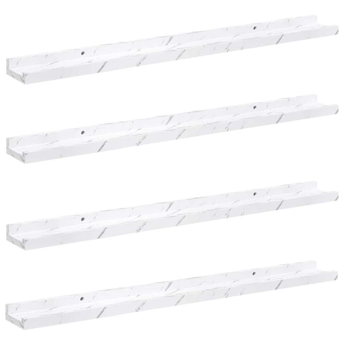 Scaffale da parete 4 pcs Marmo Bianco 80 x 9 x 3 cm 42020028